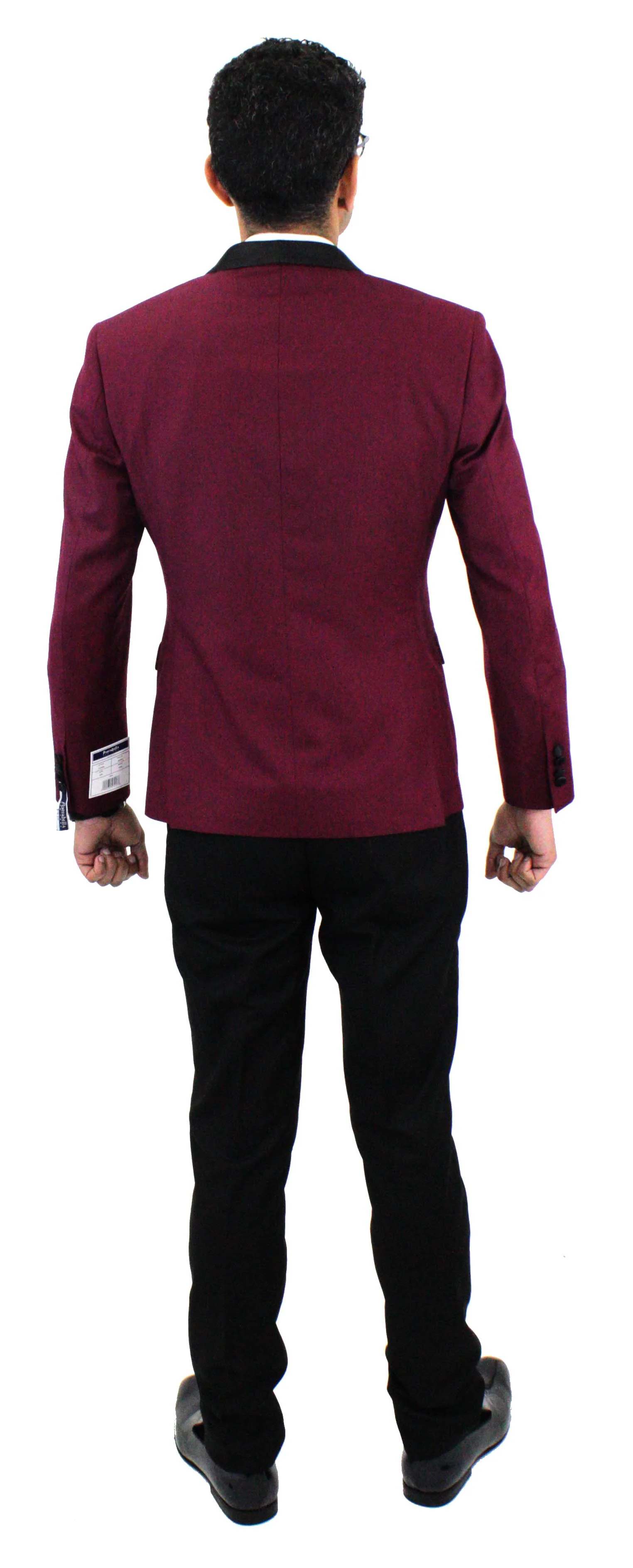 Portabella,SOLID-1BSHAWLV-SLIM-TUXEDO SUITS-500TUX-BERRY - Image 4