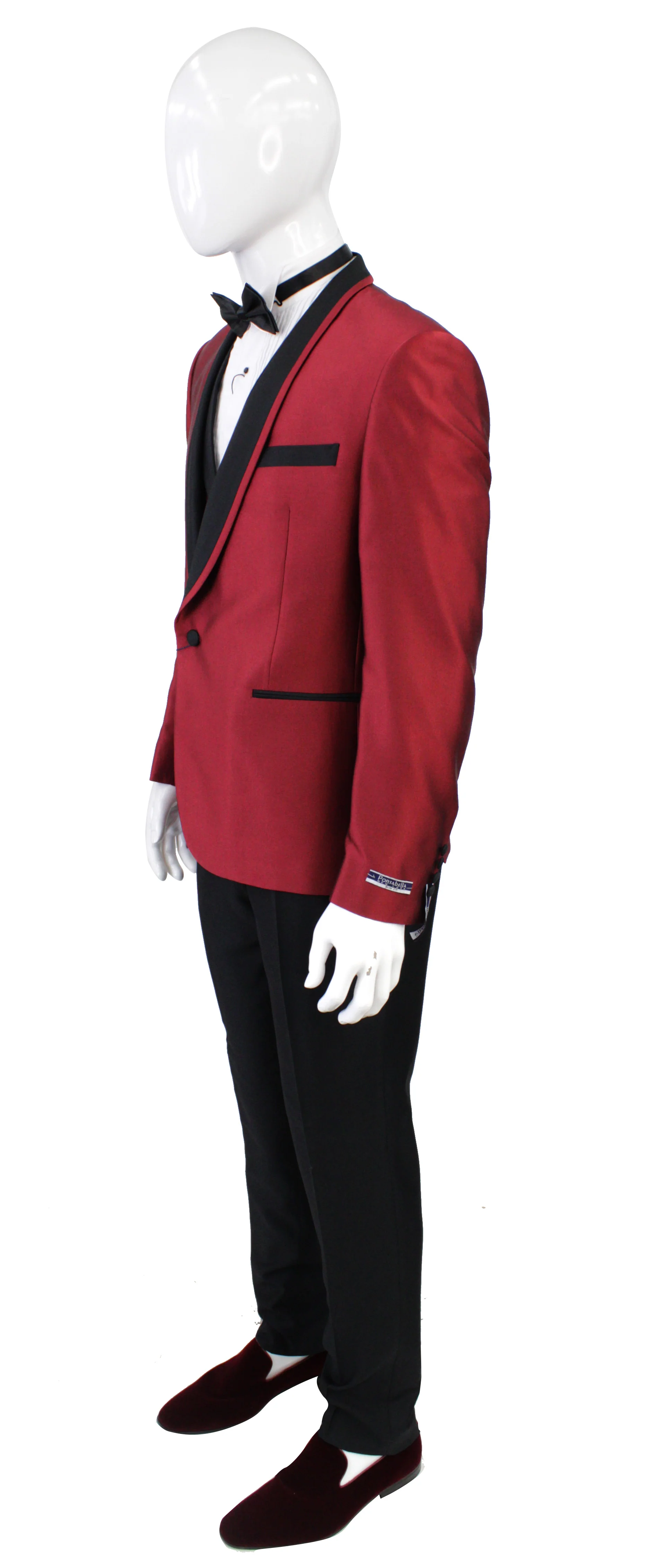 Portabella,SOLID-1BSHAWLV-TUXEDO SUITS-TUX300-BURGUNDY - Image 4