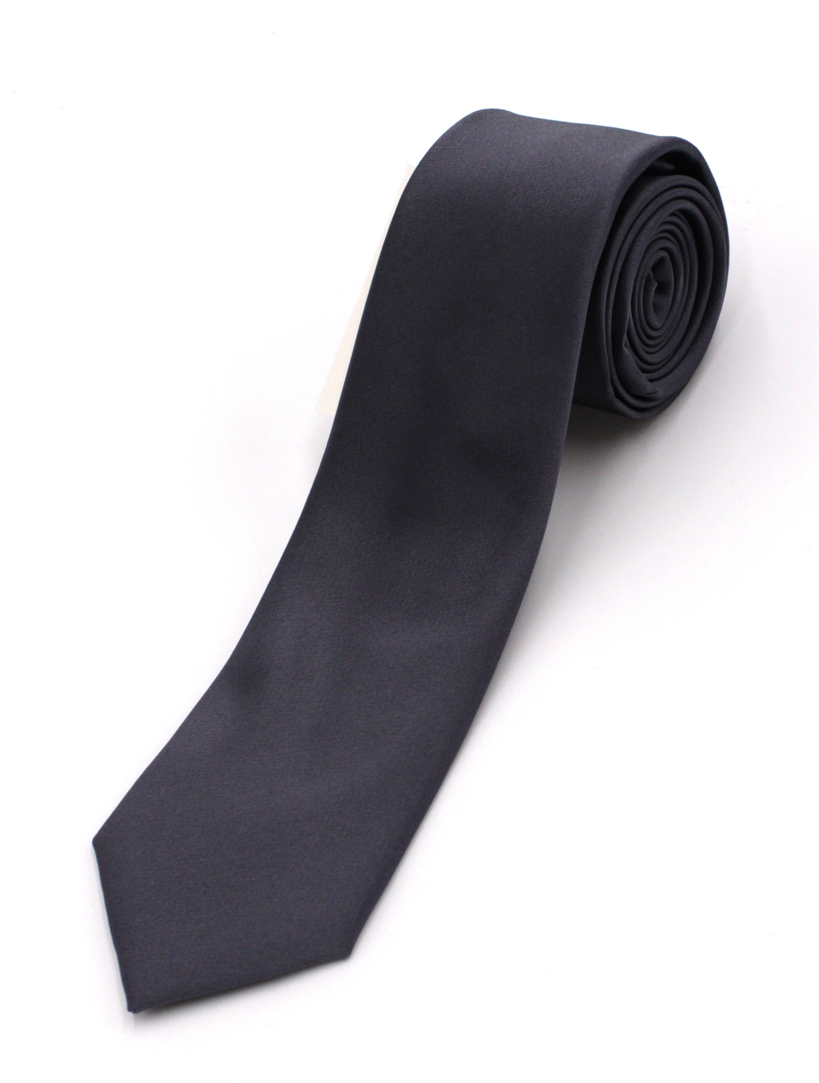 PORTABELLA,SOLID---NECKWEAR-SOLID TIE-CHARCOAL