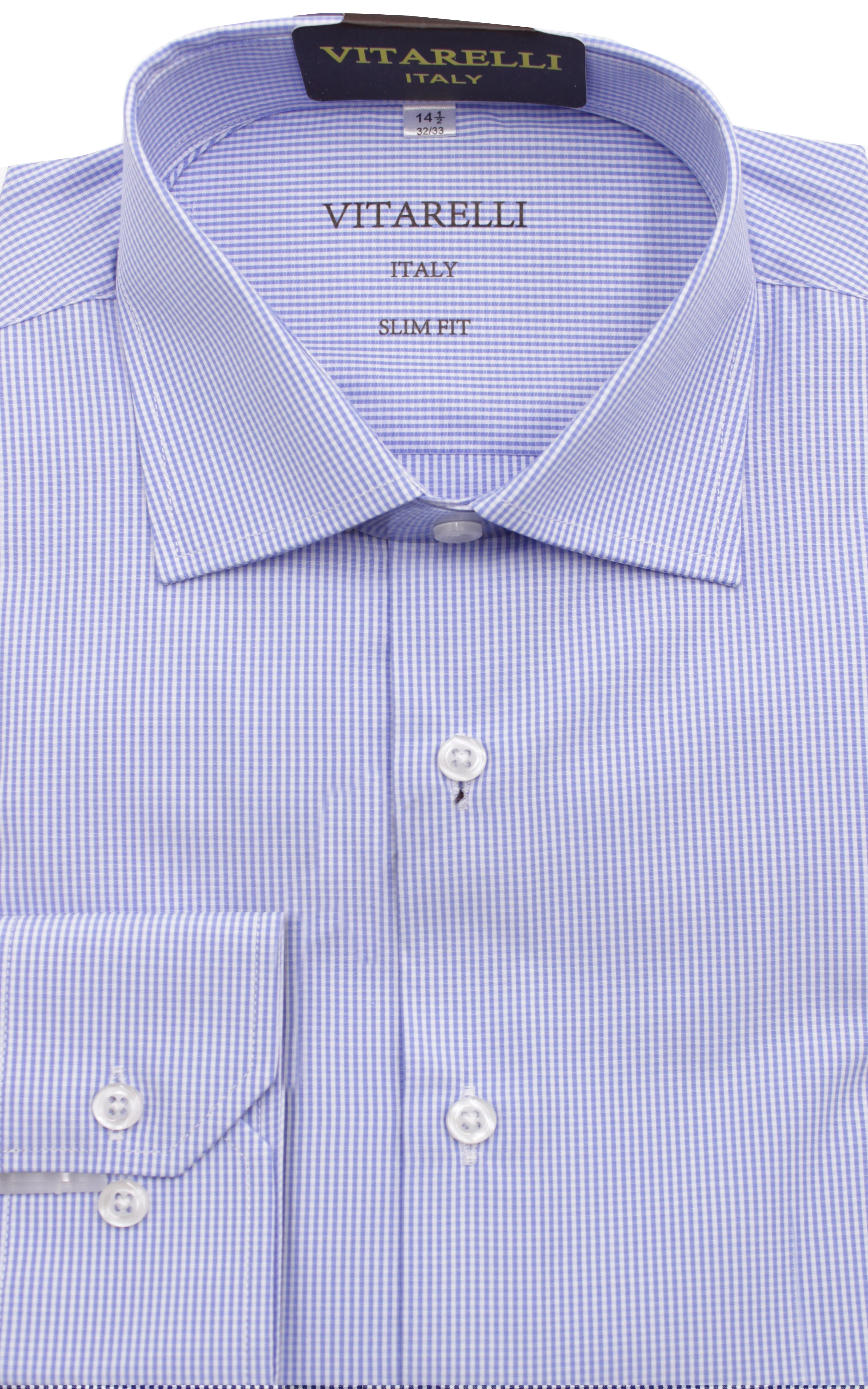 THE SUIT CO.,MINI CHECK-CONTRAST COLLR-DRESS SHIRTS-102-LT BLUE