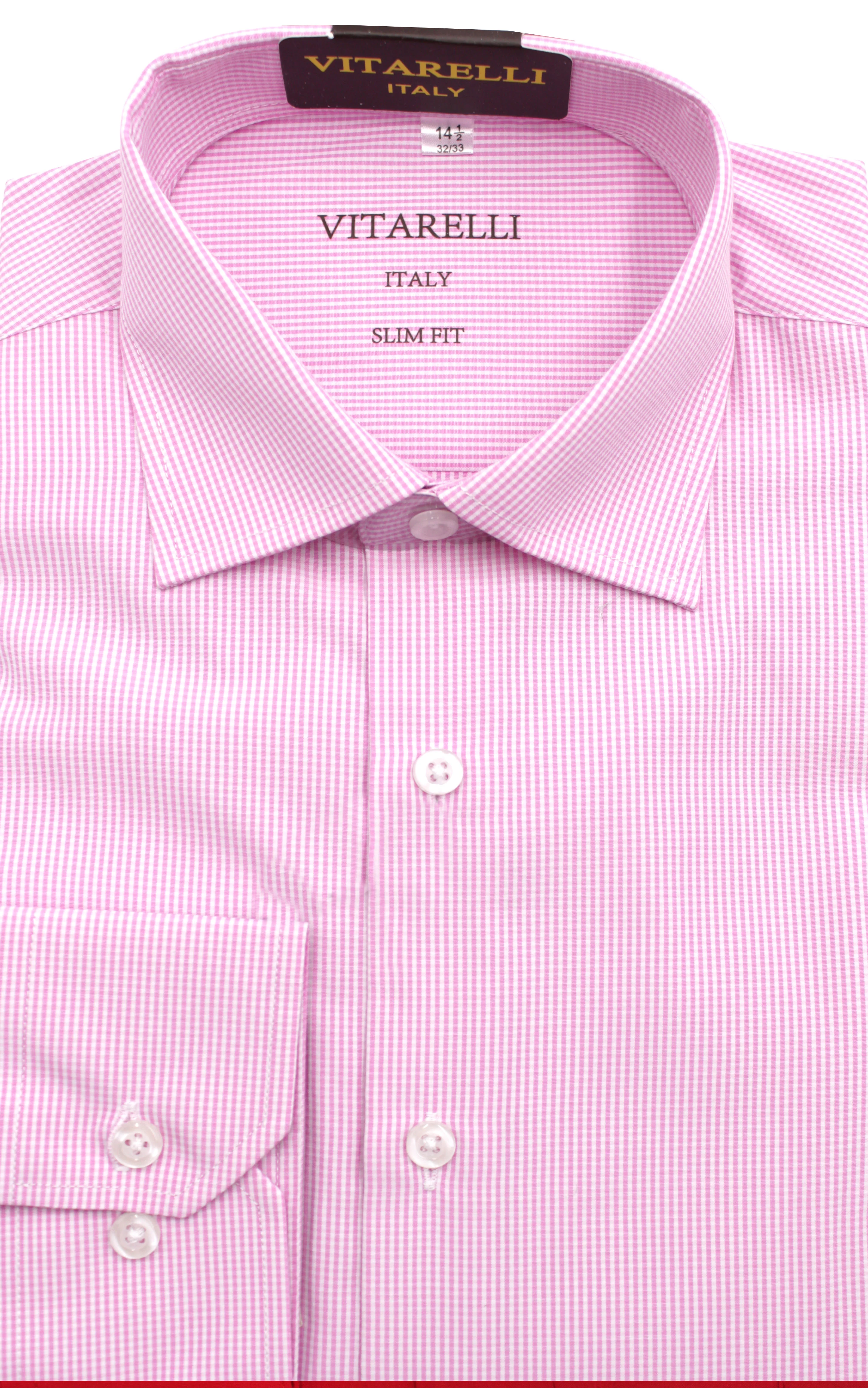 THE SUIT CO.,MINI CHECK-CONTRAST COLLR-DRESS SHIRTS-106-PINK