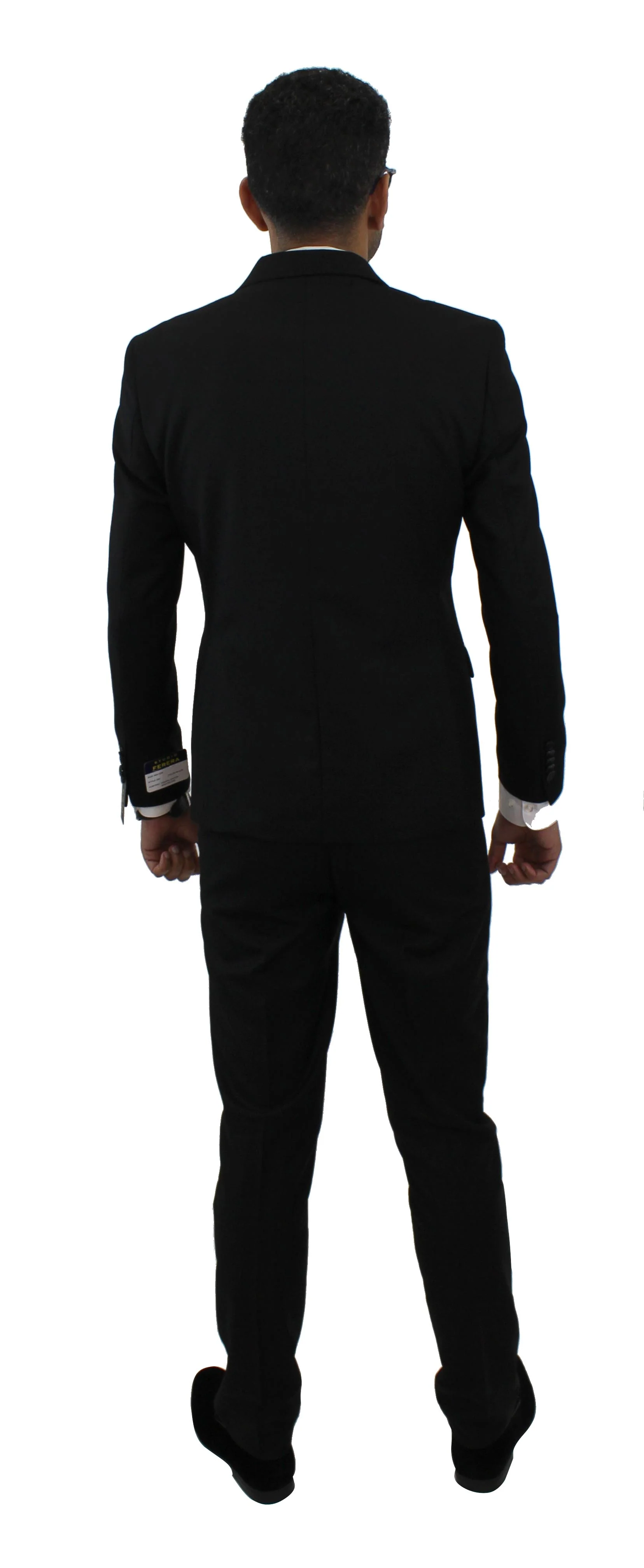STUDIO FERERA,SOLID-2BV-SLIM-DRESSY SUITS-302-BLACK - Image 3