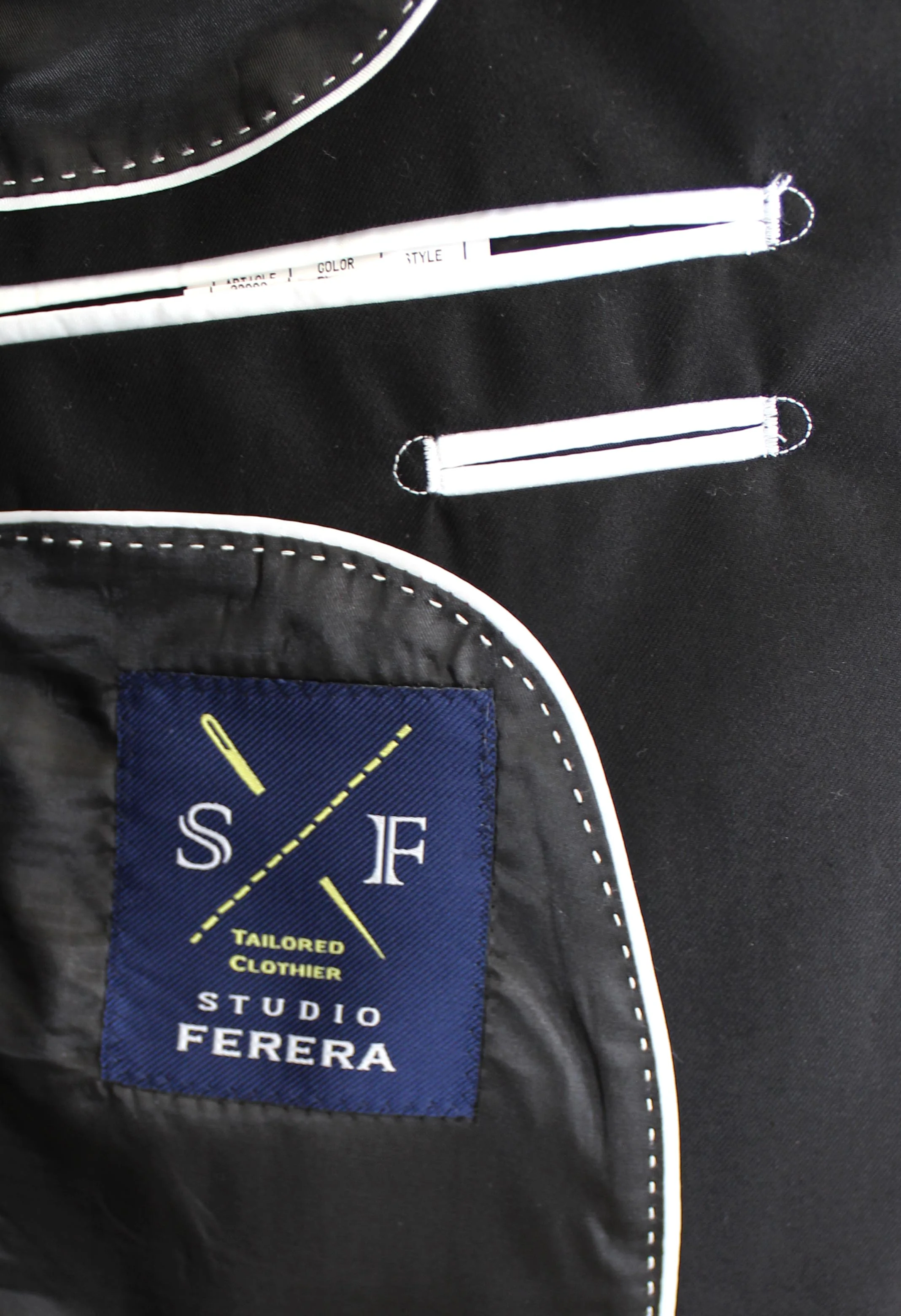 STUDIO FERERA,SOLID-2BV-SLIM-DRESSY SUITS-302-BLACK - Image 4