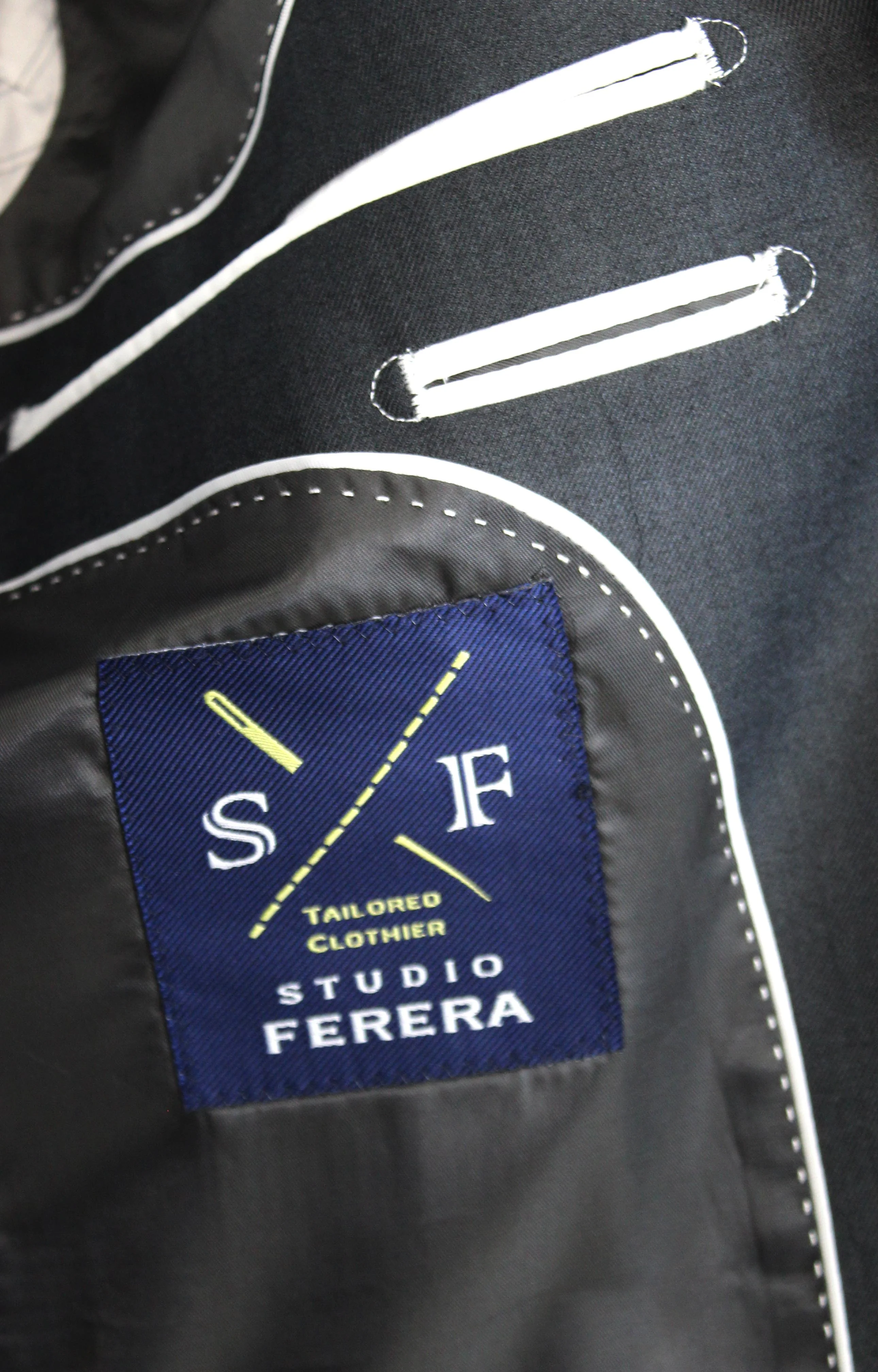 STUDIO FERERA,SOLID-2BV-SLIM-DRESSY SUITS-302-DRK GREY - Image 4